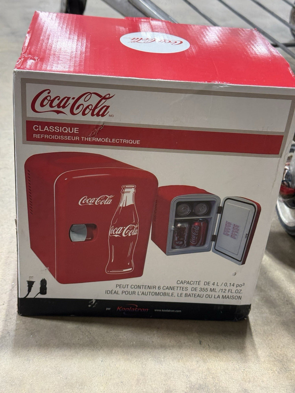 NEW Coca Cola 6 Can Personal Mini Cooler Mini Fridge 120VAC or 12VDC Home or Car