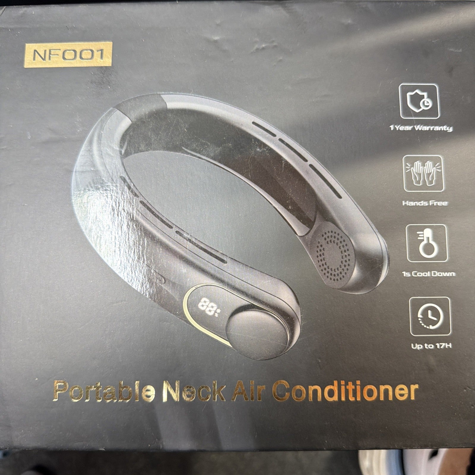 NF001 Air Conditioner Neck Fan, 3-Speed Hands Free Bladeless Fan, 5000mAh