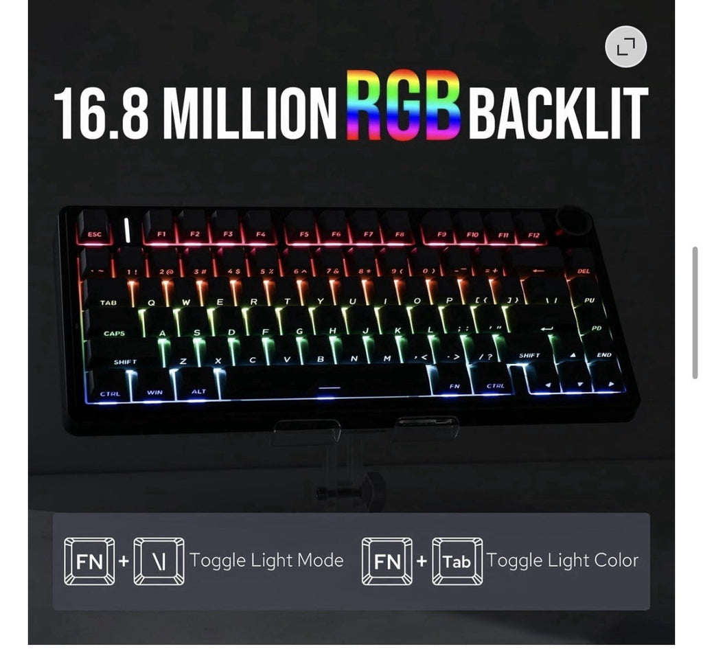 AULA F75 Wireless Gaming Keyboard Mechanical Tri-Mode RGB Backlit NEW SEALED