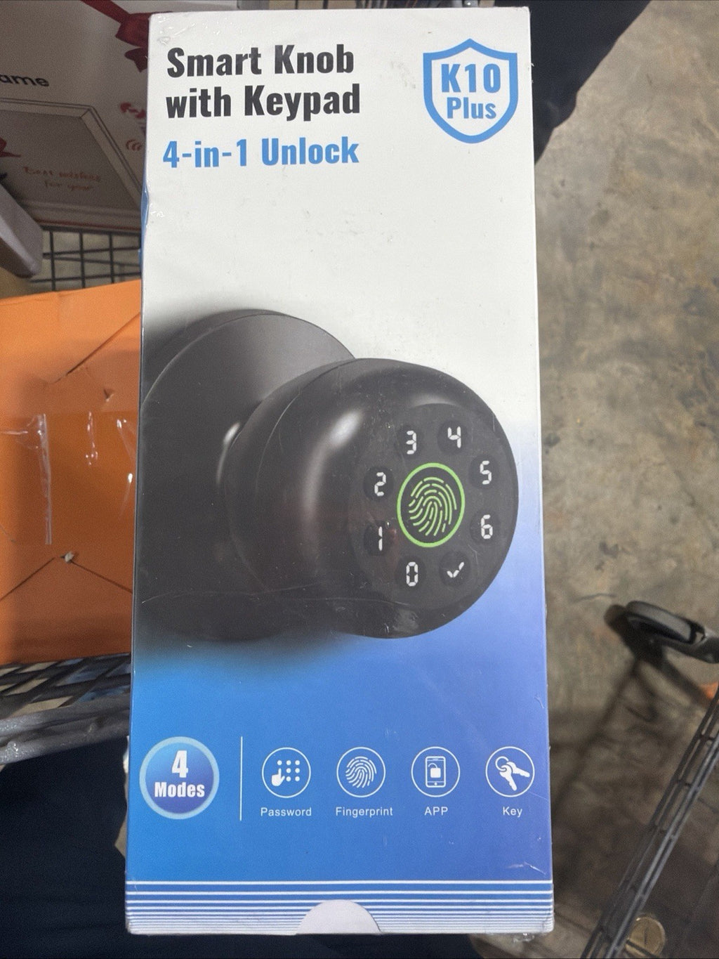 Keyless 4 In 1 Unlock Smart Knob With Keypad Model K10 Plus Black SEALED