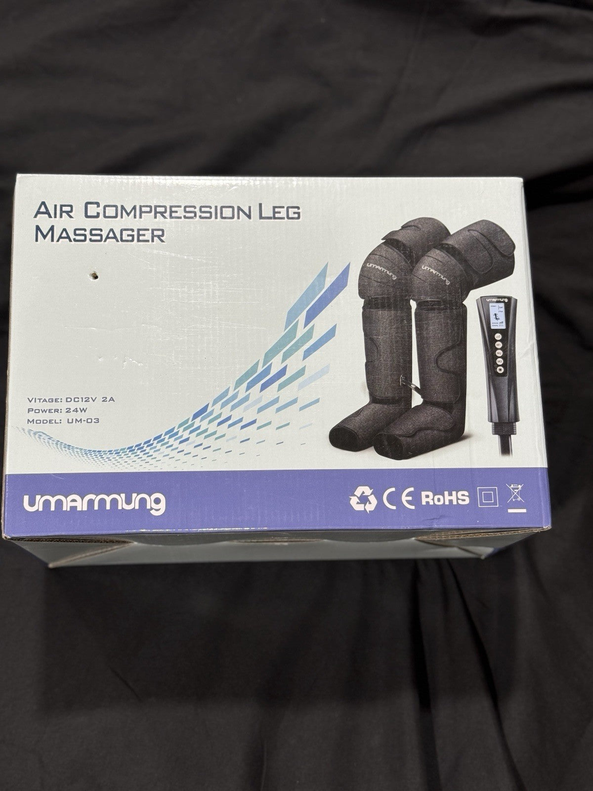 Umarmung Air Compression Leg Massager Rest Recovery Pain Relief 3 Modes Black