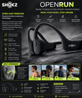 Shokz OpenRun S803 Wireless Sport Headphones - Waterproof IP67 Grey New / Black