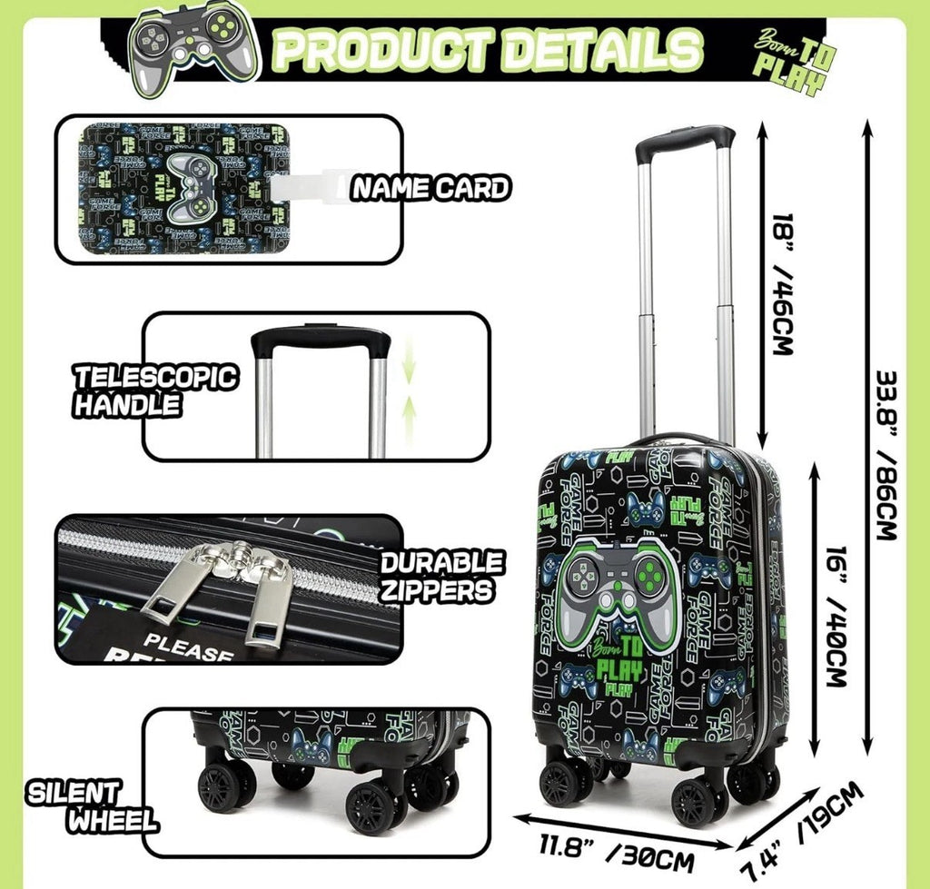 Kids Luggage Set 2 Piece 16'' Hardside Spinner Wheels Carry On Airline Approved