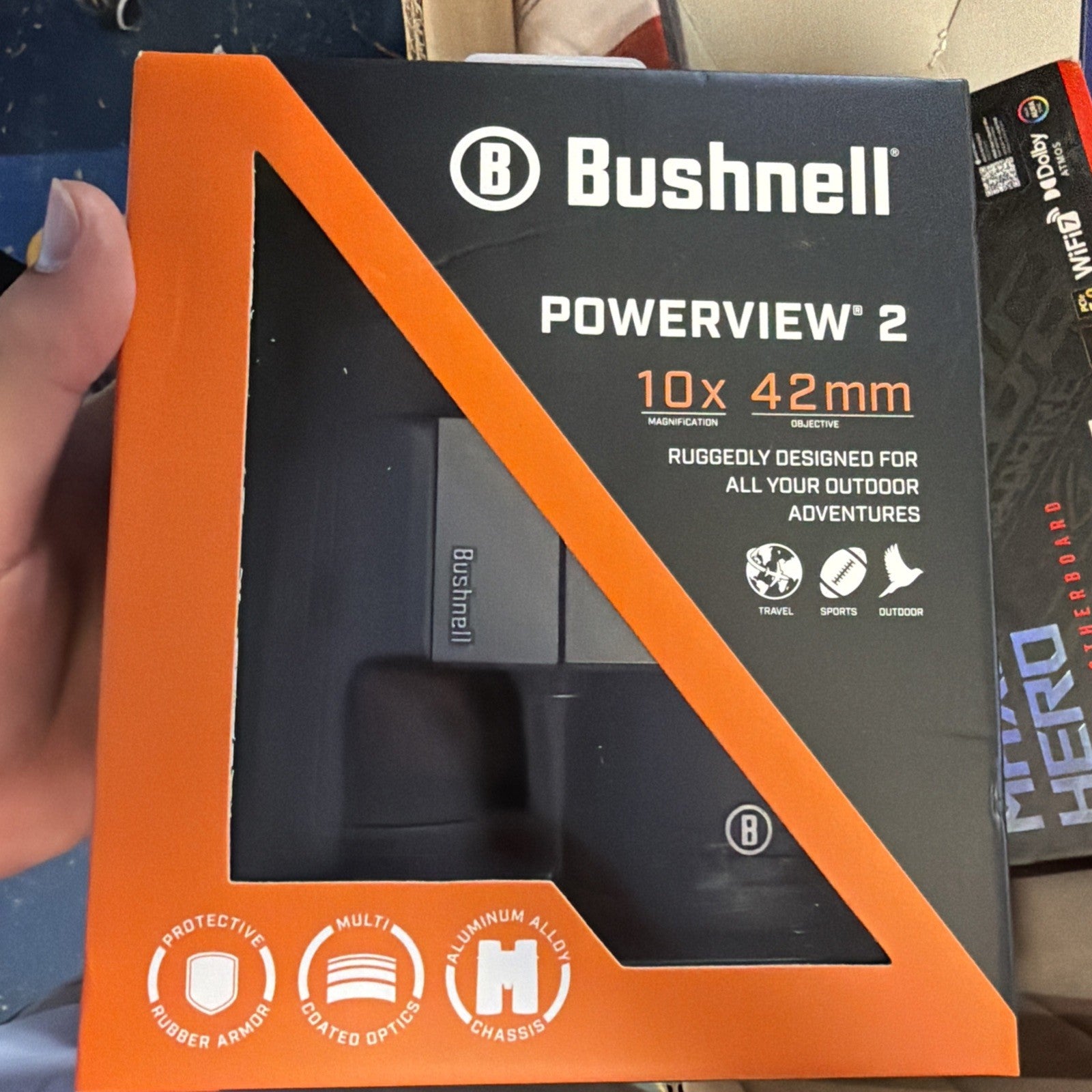 Bushnell PowerView 2 10x42 Binoculars, Folding Roof Prism, Aluminum-Alloy