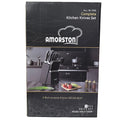 Amorston 15 Piece All-In-one Complete Knife Set W/ Block W/ Sharpener