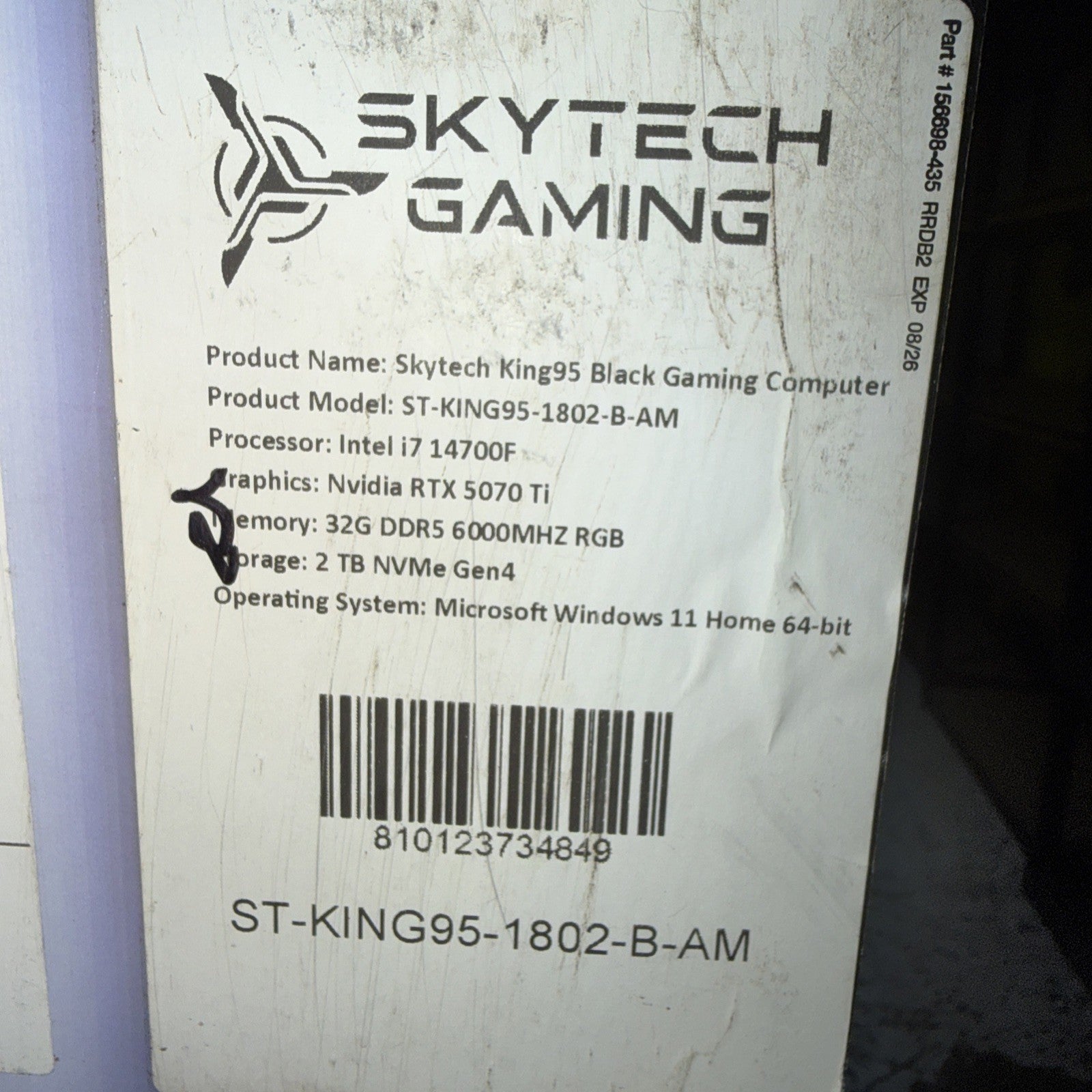 7 Skytech KING95 AMD Ryzen 7 9700X RTX 5070 32GB Memory 2TB NVME *New-Open-Box*