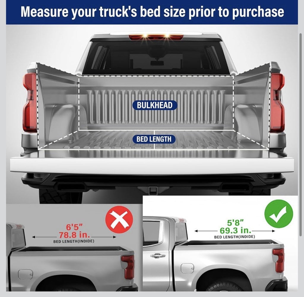 Fold Truck Bed Covers Fits 2007-2026 Chevy Silverado/Sierra 1500