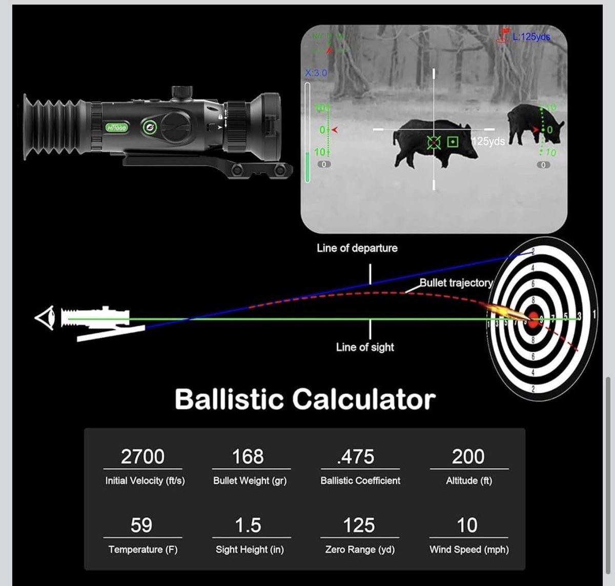 oneleaf.ai 12um 640x512 Thermal Scope, 50mm Thermal Imaging RifleScope