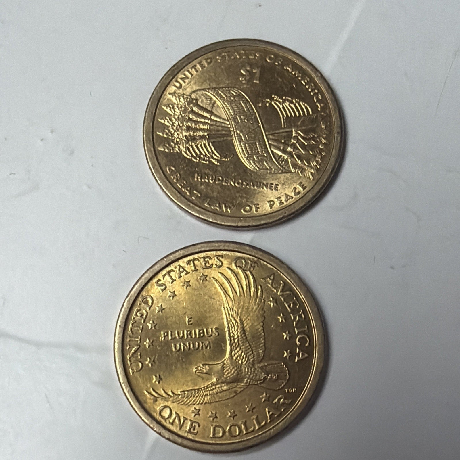 2-2000 P Sacagawea Gold Colored dollar coin