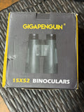 Gigapenguin 15x52 HD Glass Waterproof Binoculars Black W/ Original Carrying Case
