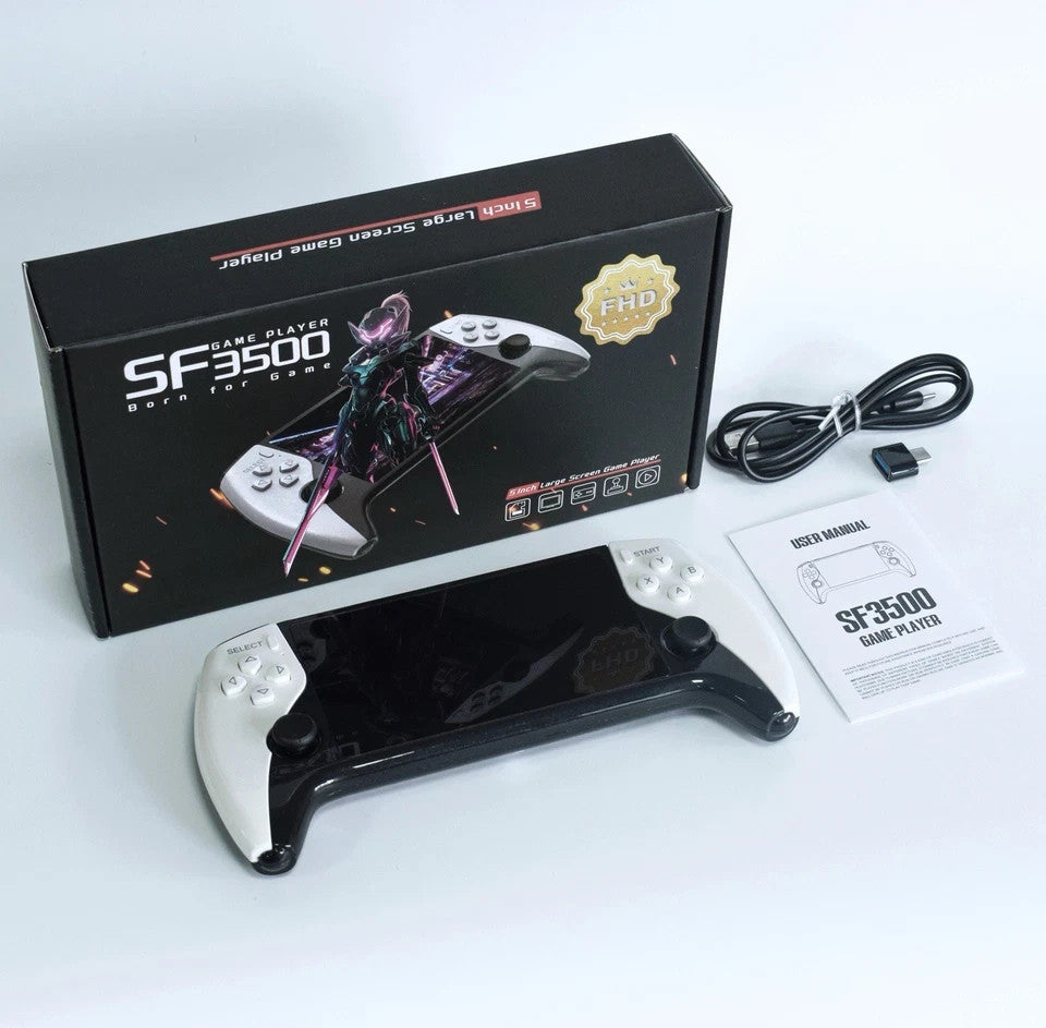 SF3500 Handheld Game Console 5" IPS Screen HDMI TV Output White/Black