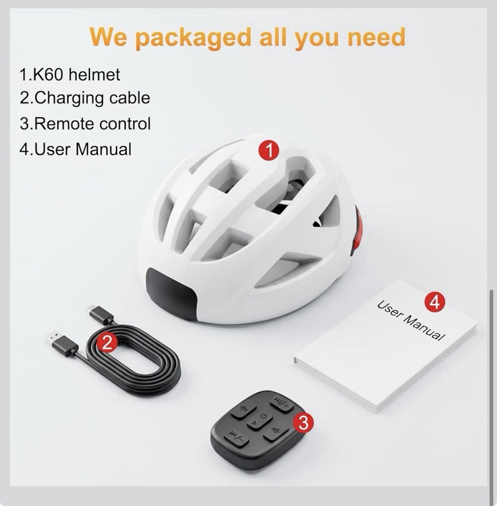 Smart E-Bike Helmet with Bluetooth 5.4 Stereo Sound & Turn Signal Lights