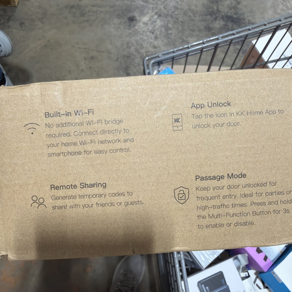 Veise VE029 WiFi Smart Lever Lock, Fingerprint Keyless Entry Door - Matte Black