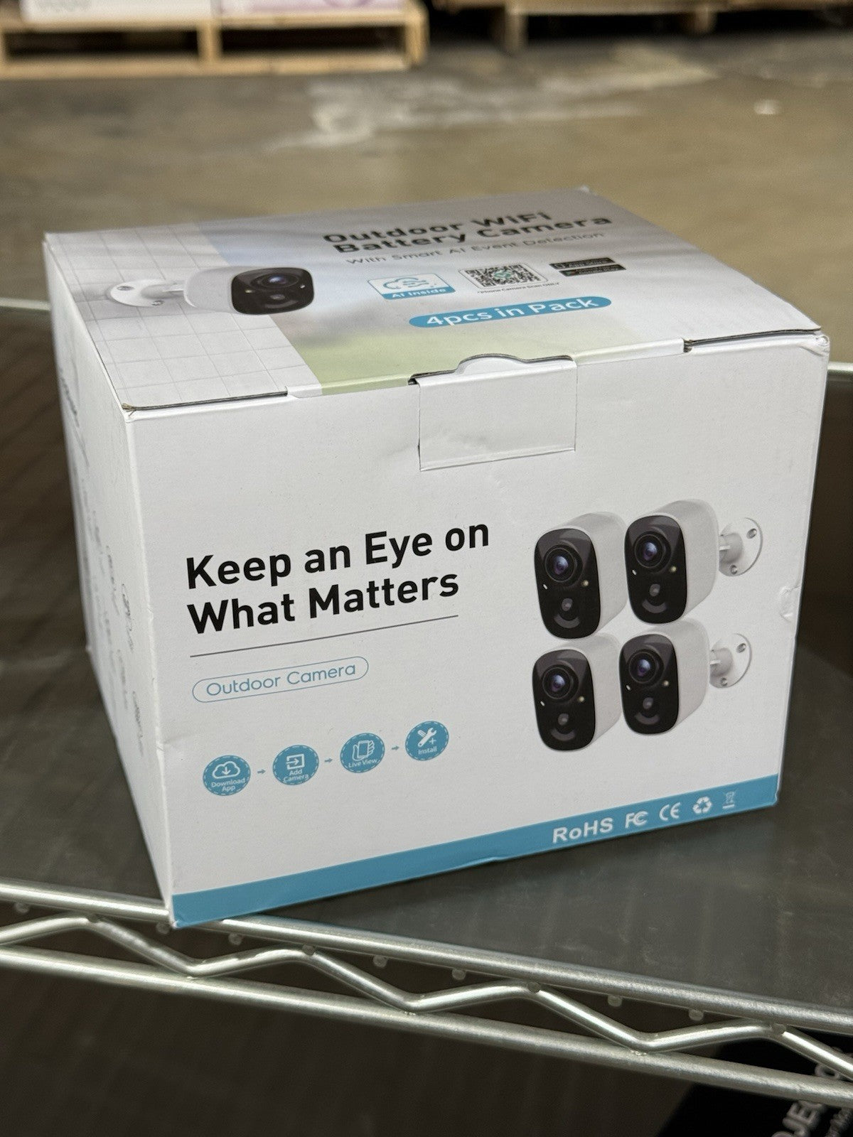GMK 2K Resolution Outdoor Security Camera With Motion Detection (4 Pack)