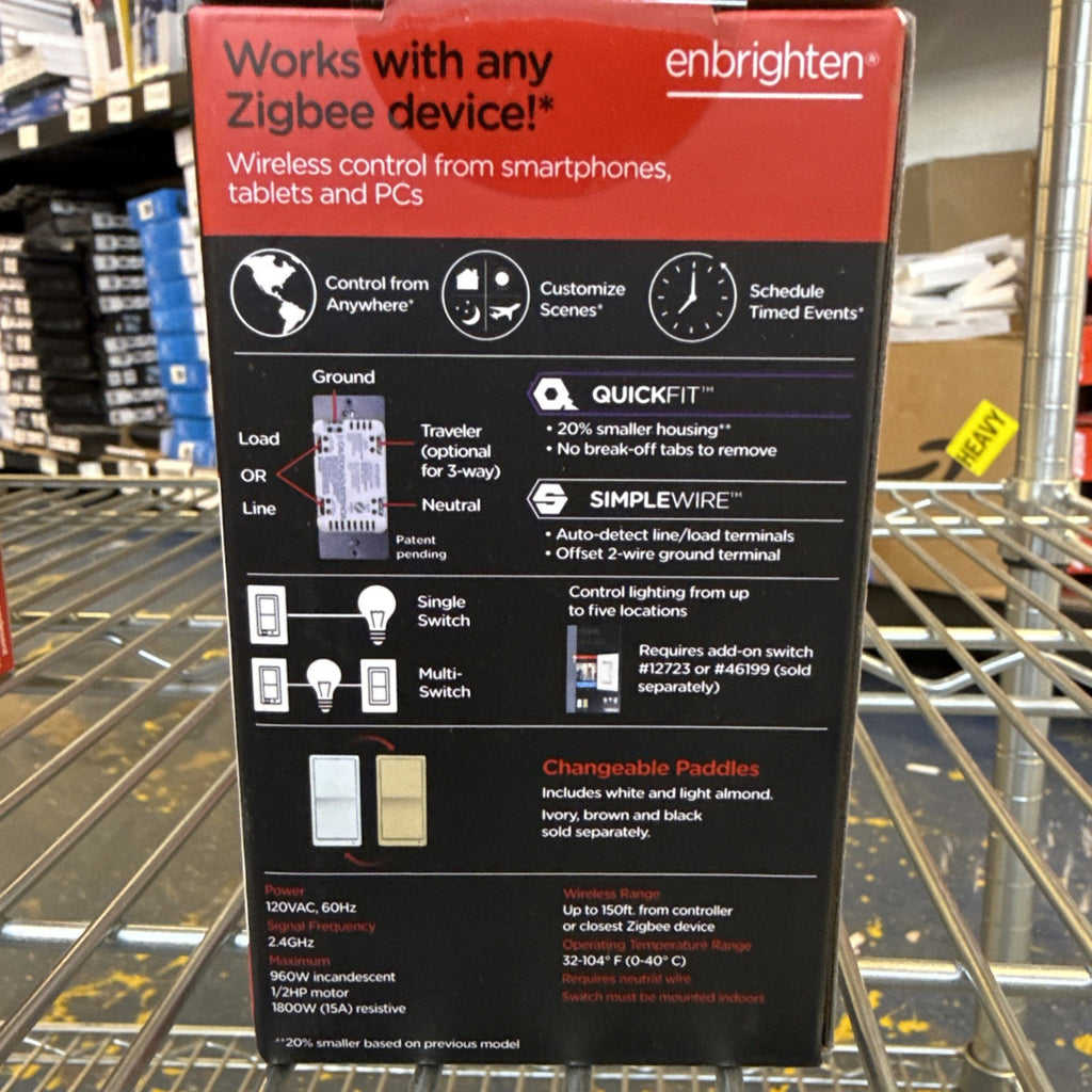 New Enbrighten Zigbee In-Wall Smart Switch QuickFit & Simple White