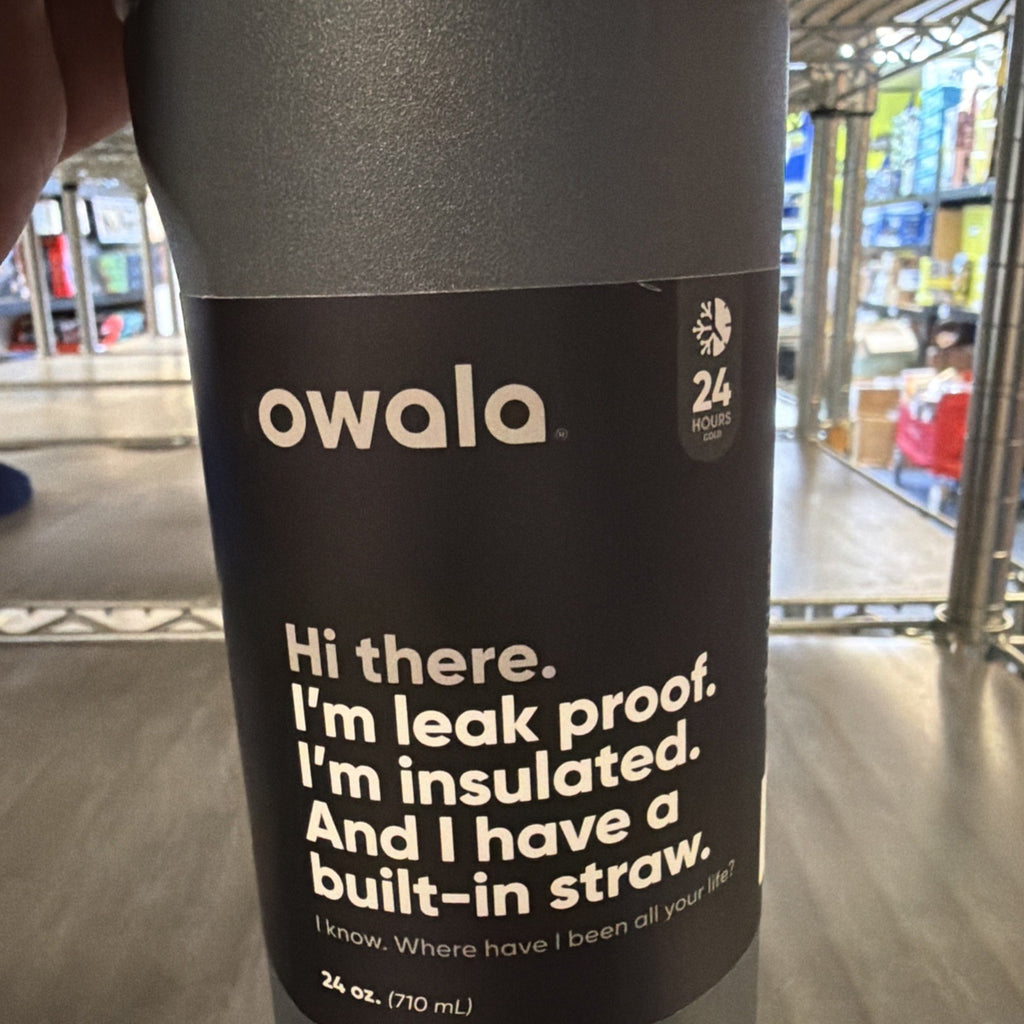 New Owala "Off the Grid" 24oz Free Sip w/Boot Steel Gray Stainless Water Bottle