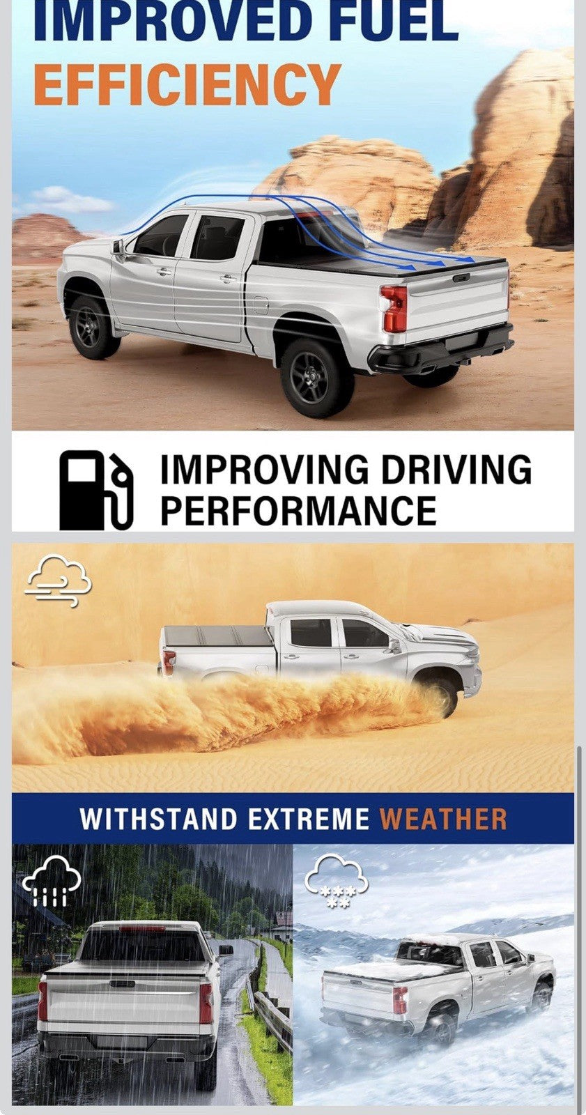 Fold Truck Bed Covers Fits 2007-2026 Chevy Silverado/Sierra 1500
