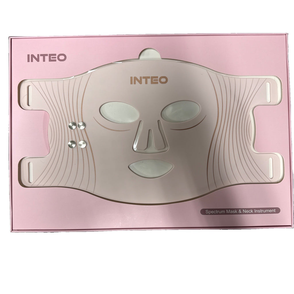 Red Light Therapy Mask for Face & Neck, 850nm NIR & 660nm LED, 4 Pink