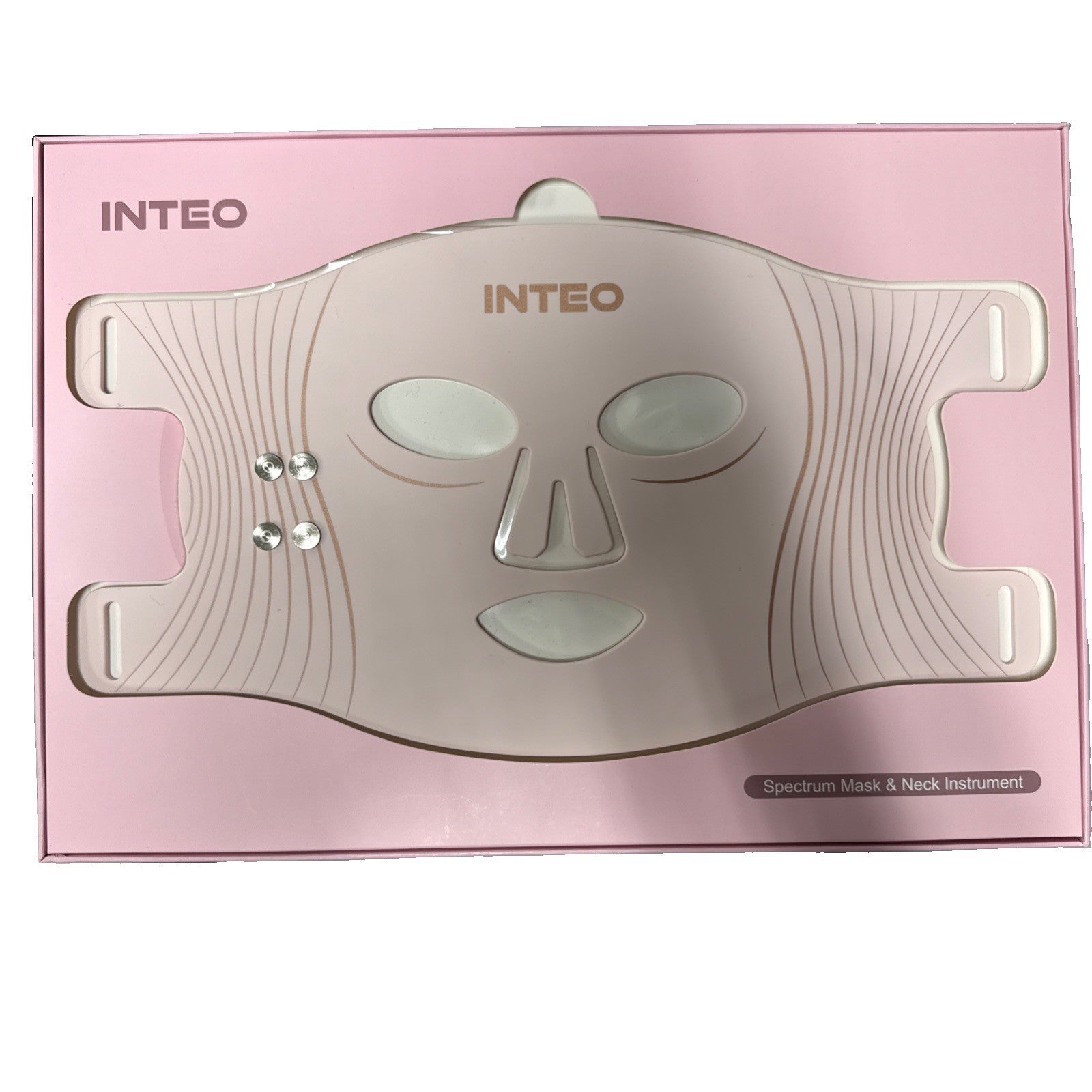 Red Light Therapy Mask for Face & Neck, 850nm NIR & 660nm LED, 4 Pink