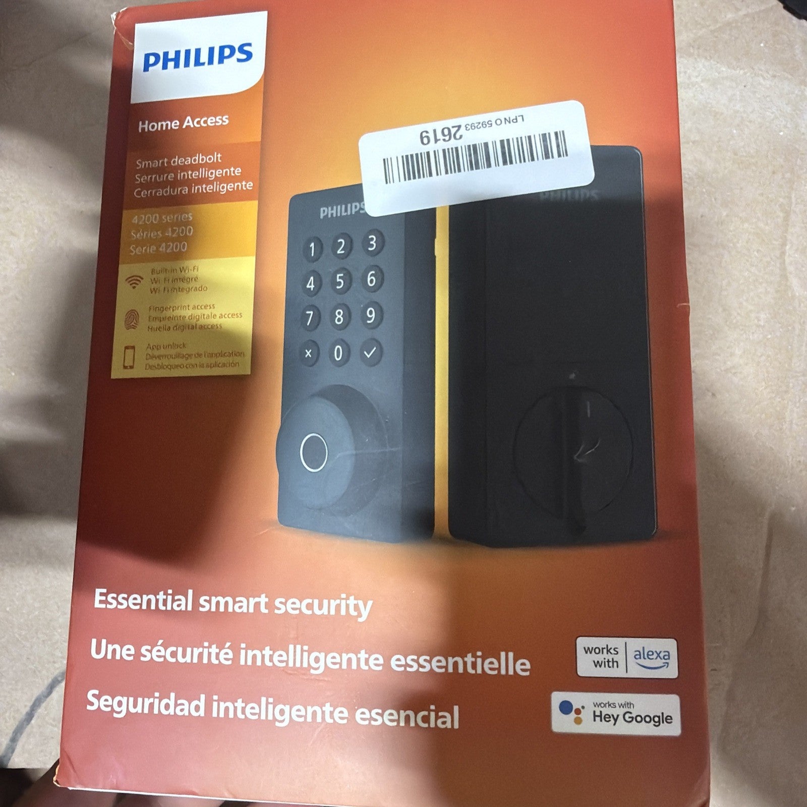 Philips Home Access 4200 Series Smart Deadbolt Matt Black