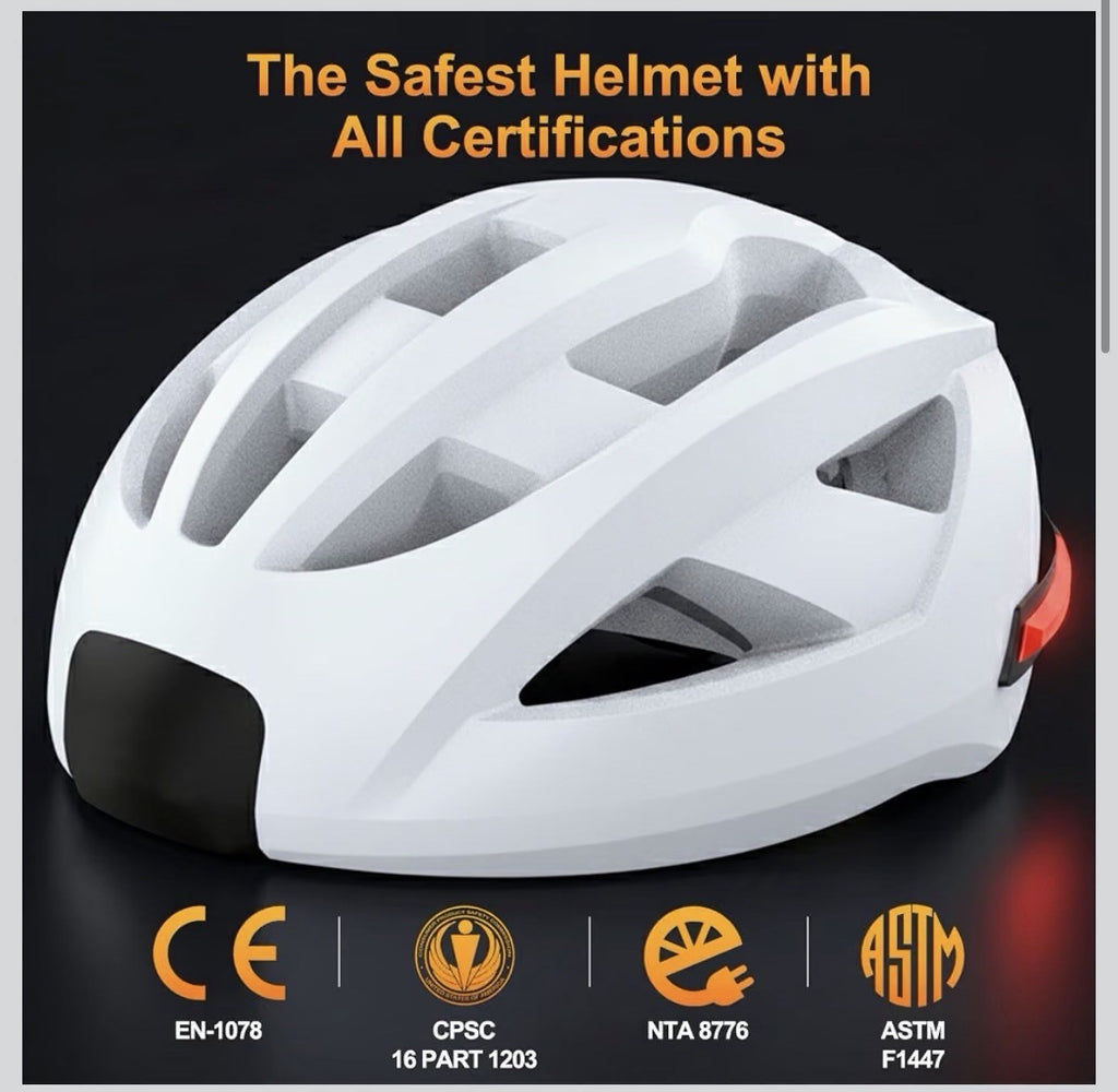 Smart E-Bike Helmet with Bluetooth 5.4 Stereo Sound & Turn Signal Lights