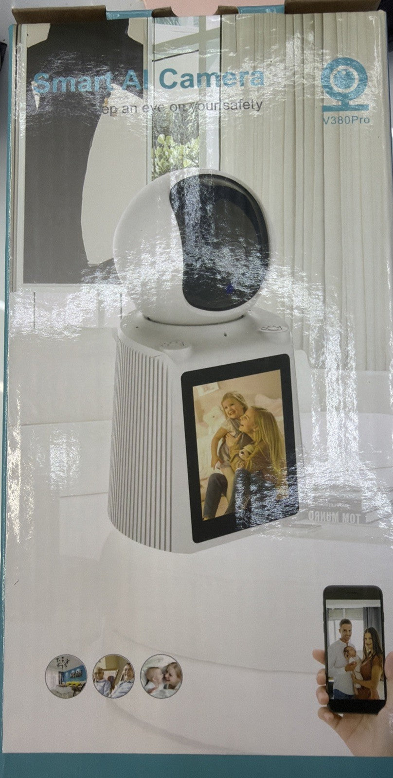 V380Pro Indoor Wi-Fi IP Camera 1080p 360° Motion Two-Way Talk LCD Screen