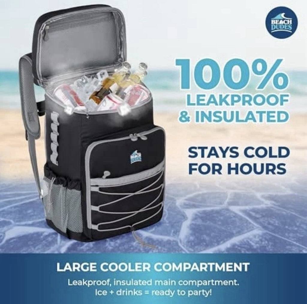 35-Can Cooler Backpack - 24 Hour Leakproof Soft Cooler | Heavy PHANTOM BLACK