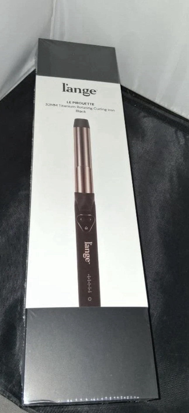 l'ange Le Pirouette 32mm Titanium Rotating Curling Iron Black Color 2639
