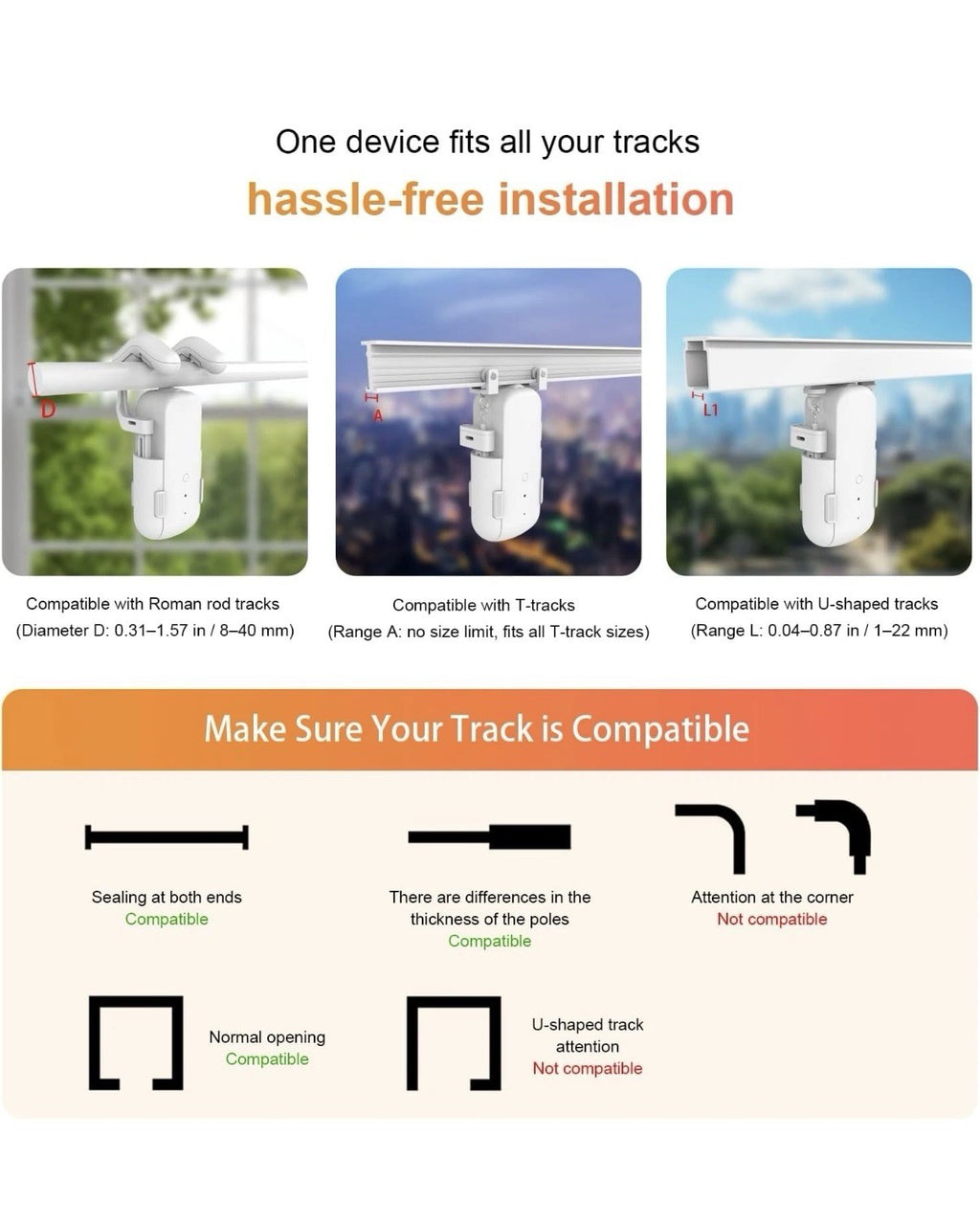 Automatic Curtain Opener with Remote, Compatible with Alexa and Google Home, Sma