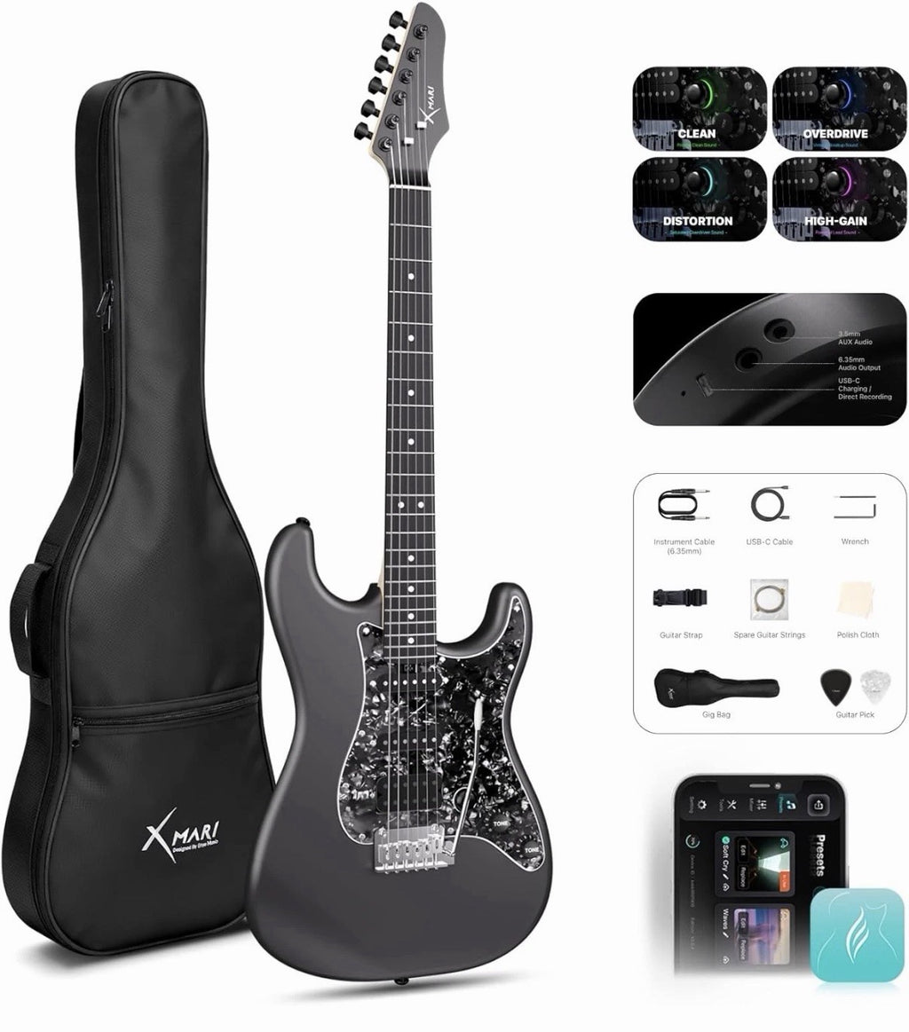 Enya XMARI 39" Smart Electric Guitar with Built-in DSP Effects, 4 Presets, USB-C