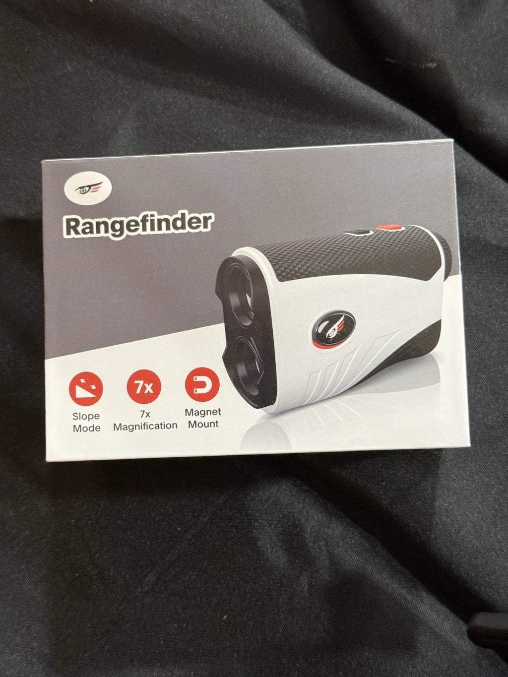 Golf Rangefinder 7x Magnification Slope Mode Magnet Mount White/Black