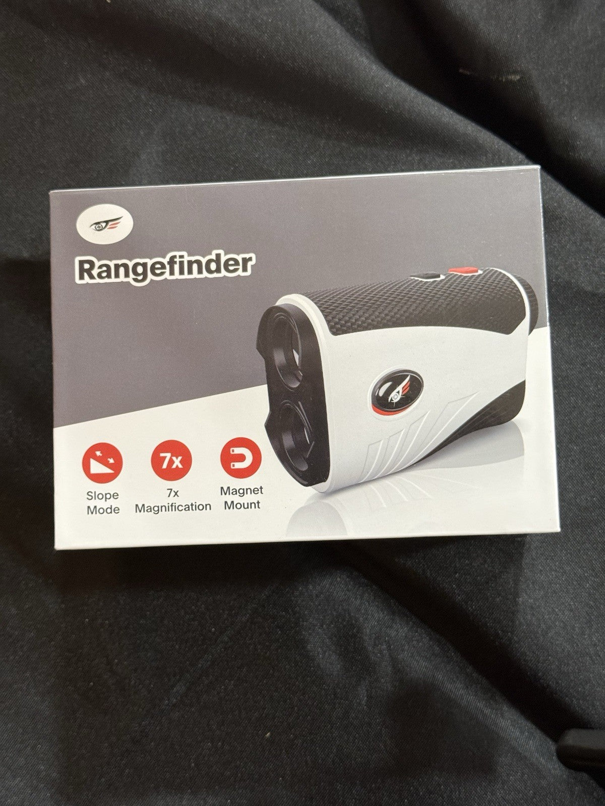 Golf Rangefinder 7x Magnification Slope Mode Magnet Mount White/Black