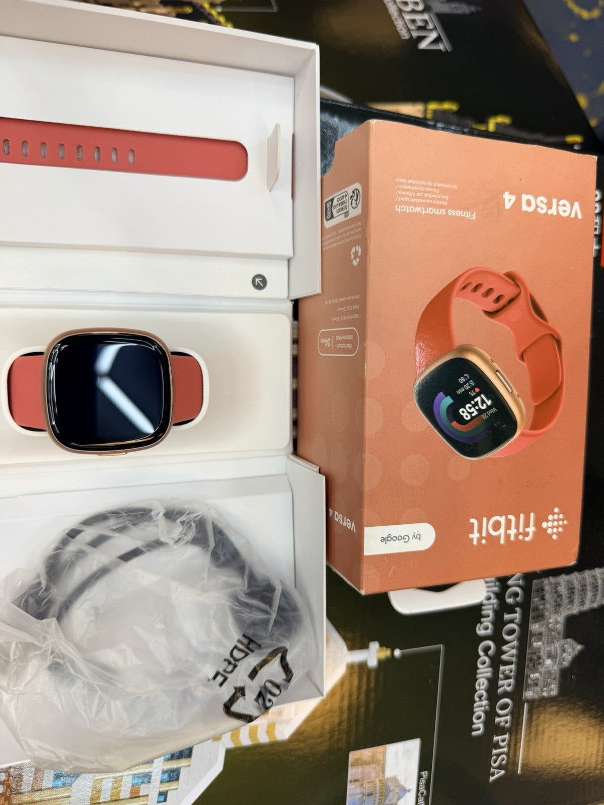 Fitbit Versa 4 Activity Tracker Fitness Smartwatch - Pink Sand/ Open Box