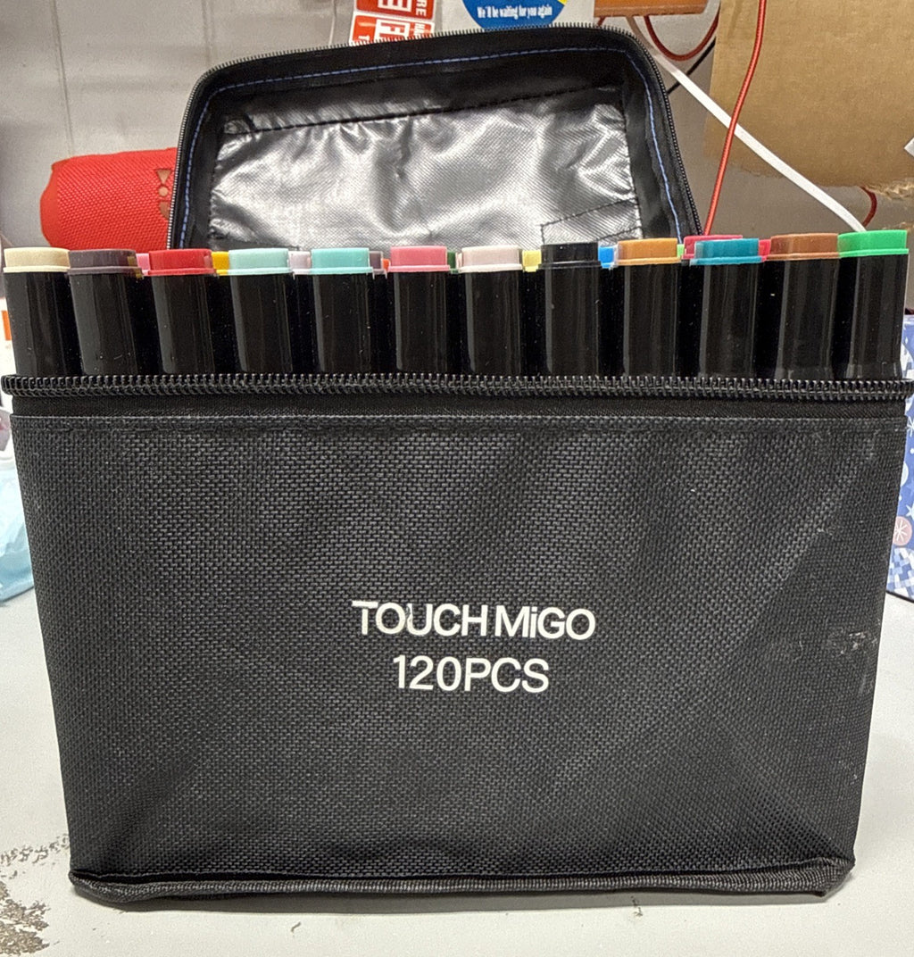 120 PCS DUAL TIP ALCOHOL BASED MARKERS IN ZIPPERED CASE