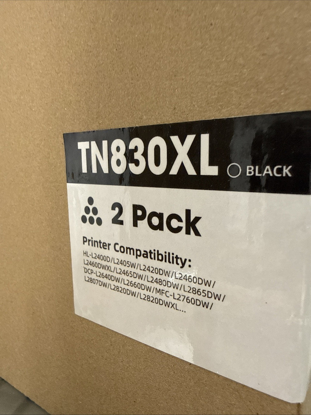 2PK TN830XL Toner Cartridge Compatible for Brother HL-L2467DW MFC-L2980DW 2760DW