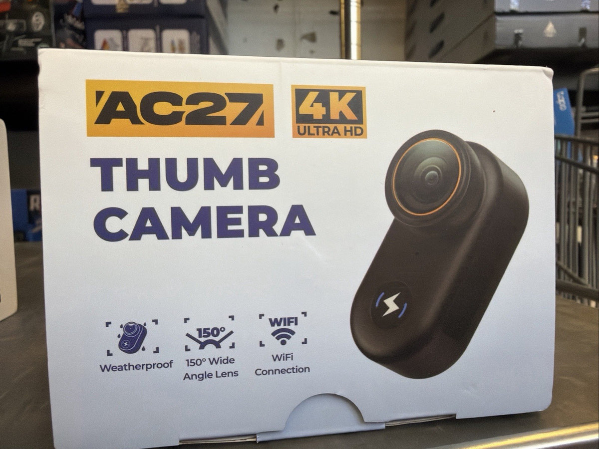 AC27 Thumb Action Camera 4K Ultra HD Wi‑Fi, Black, 1.1 in Screen