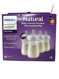 Philips Avent Natural Response Baby Bottles 4 Pack 9oz Clear SCY903/04 BPA-Free