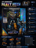 6-in-1 Heavy Mech Transforming Construction Robot with Lights, Ages 3+