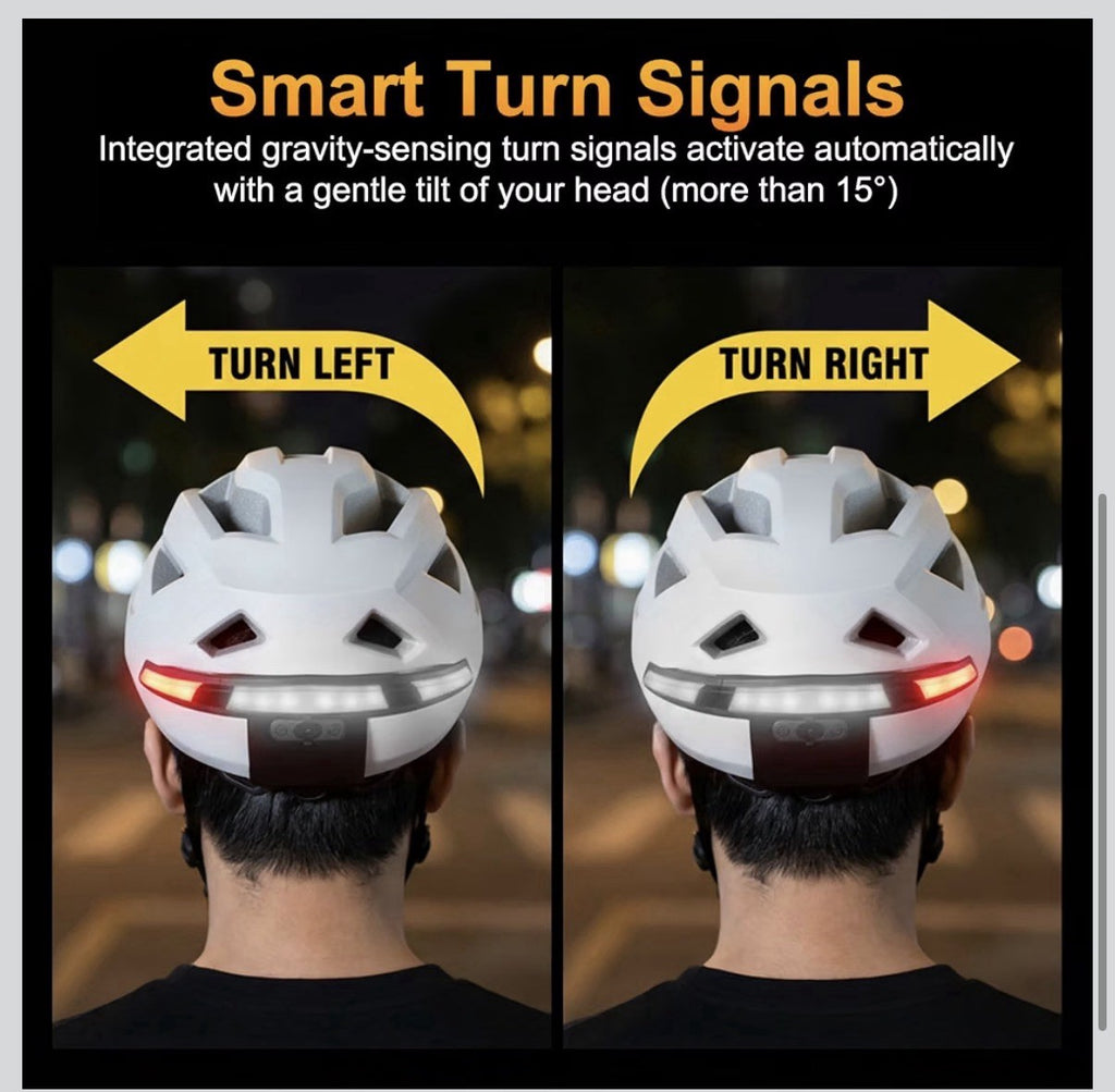 Smart E-Bike Helmet with Bluetooth 5.4 Stereo Sound & Turn Signal Lights