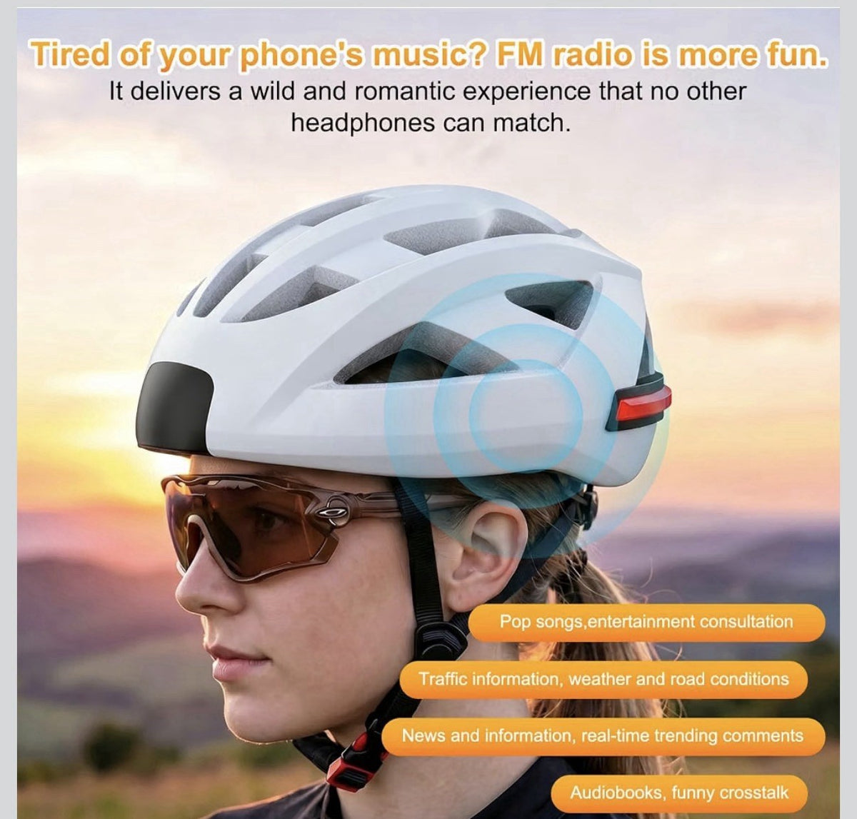 Smart E-Bike Helmet with Bluetooth 5.4 Stereo Sound & Turn Signal Lights