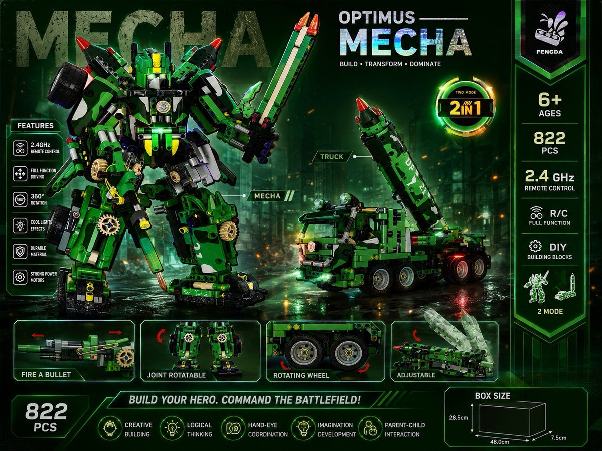 Optimus Mecha 822 Pieces 2 In 1 With Ammo New In Box Sealed