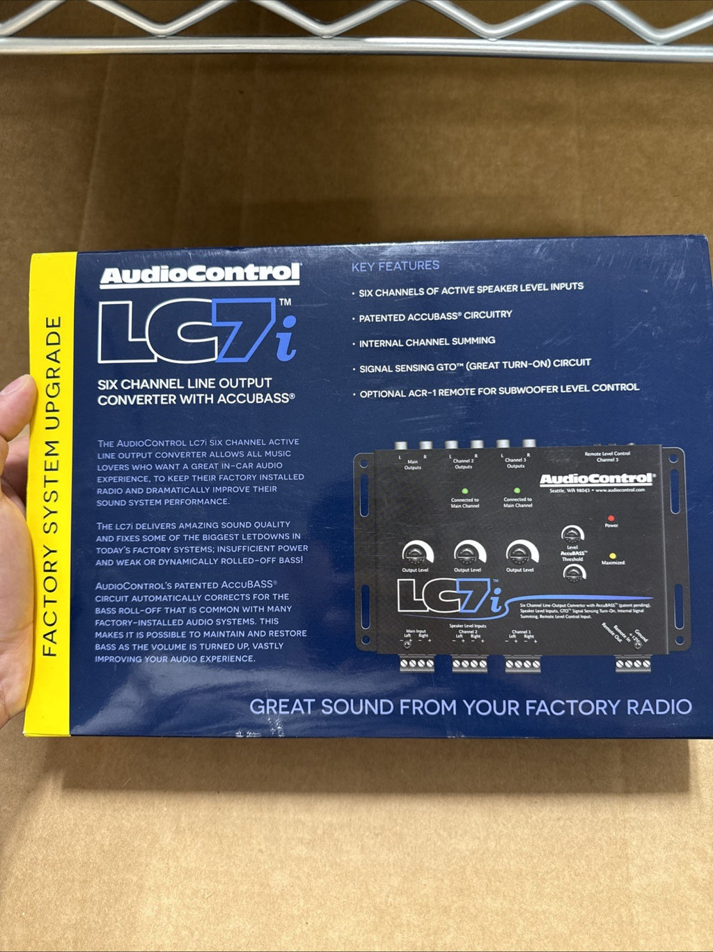 AudioControl LC7i - Black Six Channel Line Out Converter with AccuBASS - Black