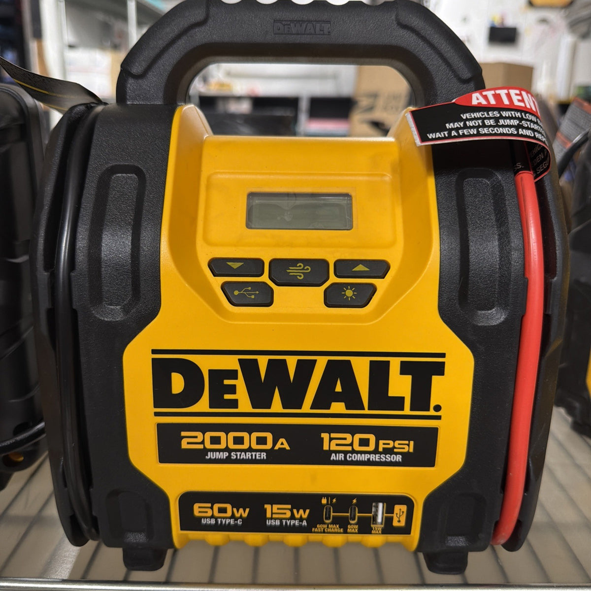 DEWALT DXAELJC20 Jump Starter – 2000A, 120 PSI Compressor, Inverter
