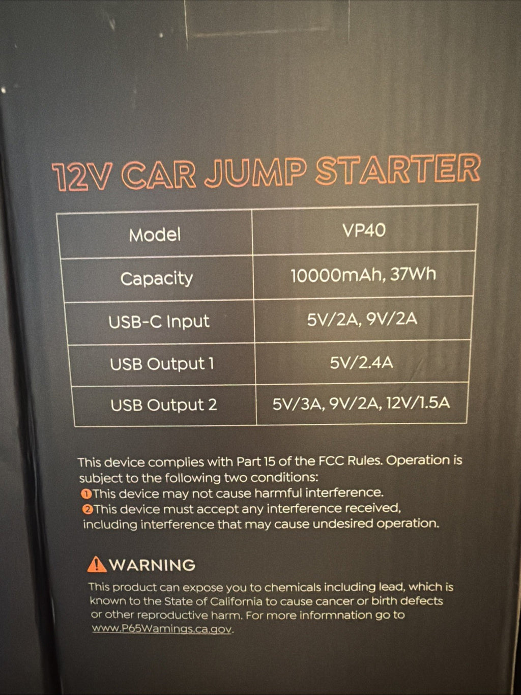 JOLTEKON Car, Truck , Motorcycle ,Boat Battery Jump Starter VP40 Air Compressors