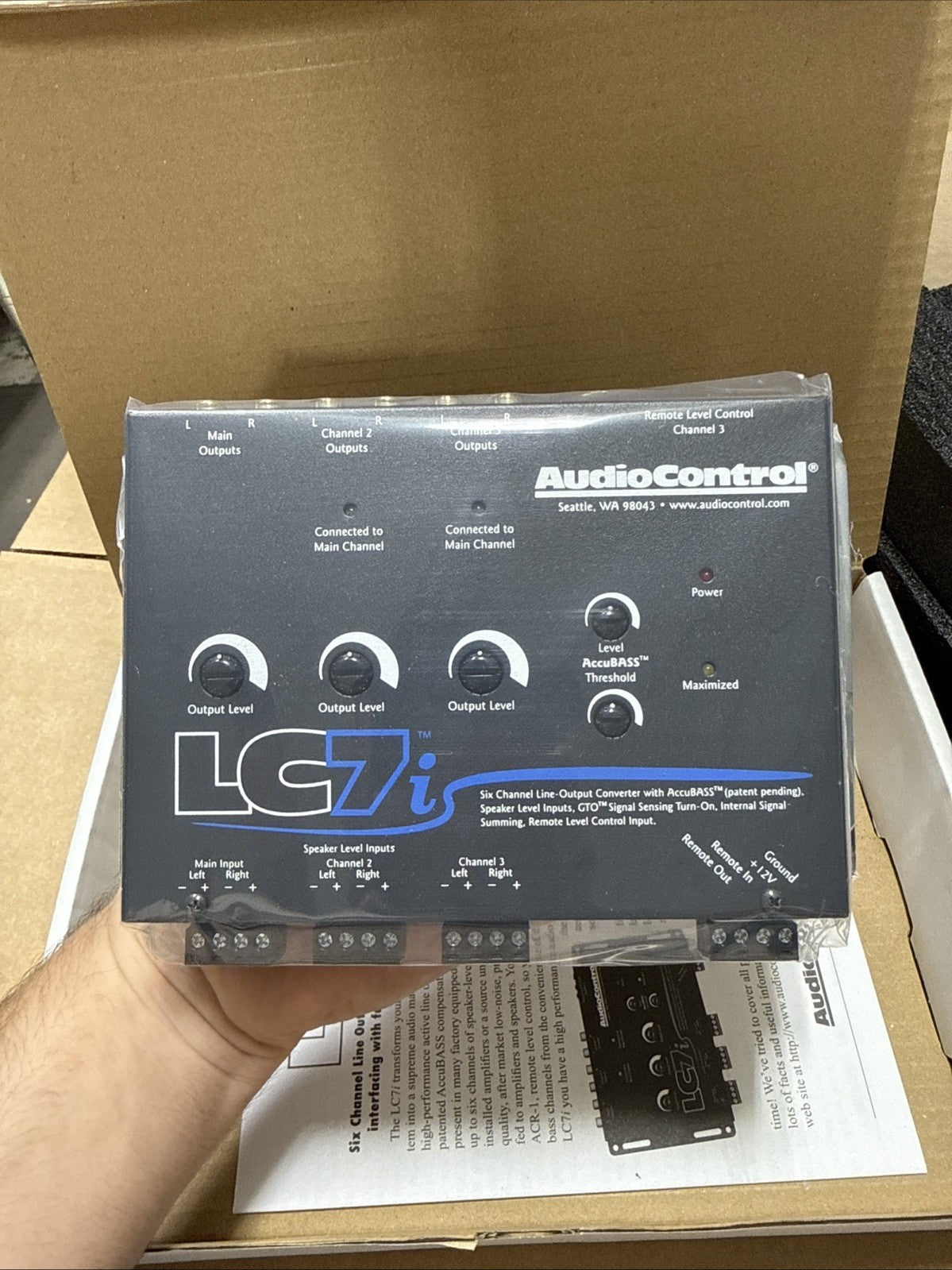 AudioControl LC7i - Black Six Channel Line Out Converter with AccuBASS - Black