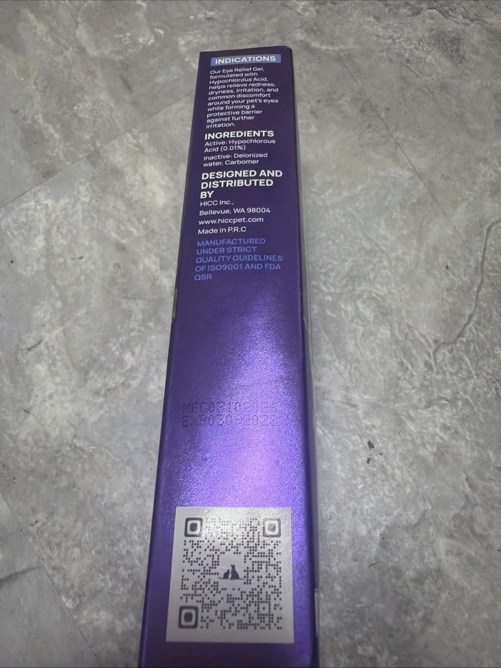 Antimicrobial Pet Eye Relief Gel Soothes + Hydrates 2fl 60ml EXP 03/09/2028