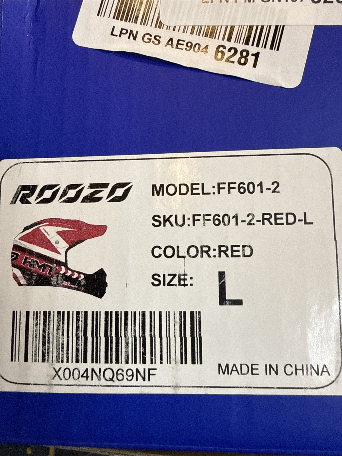 MODEL:FF601-2SKU: FF601-2-RED-LCOLOR:RED Helmet White/Red