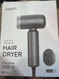 Supgaliy H5 Mini High Speed Hair Dryer Dual Voltage 1500W Gray w/ Diffuser