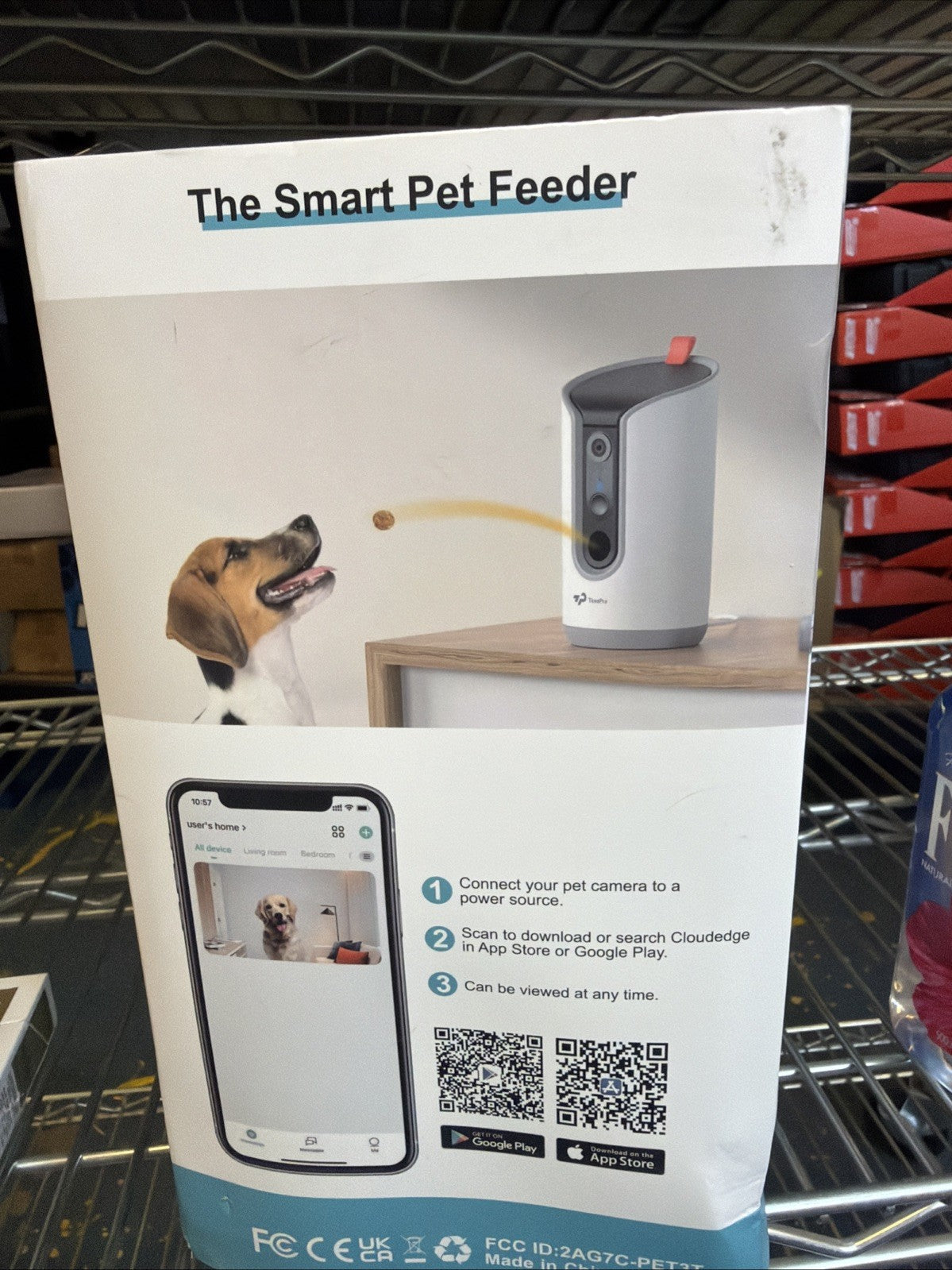 Smart Dog Camera Pet Feeder 3T with HD Night Vision and Treat Tossing Feature