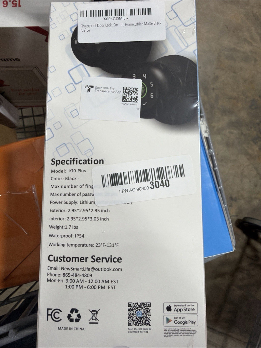 Keyless 4 In 1 Unlock Smart Knob With Keypad Model K10 Plus Black SEALED